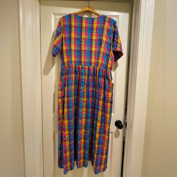 Long Seersucker Lounger Dress - Picture 3 of 4